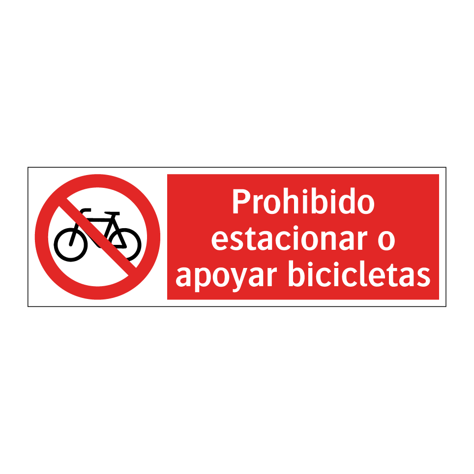 Prohibido estacionar o apoyar bicicletas