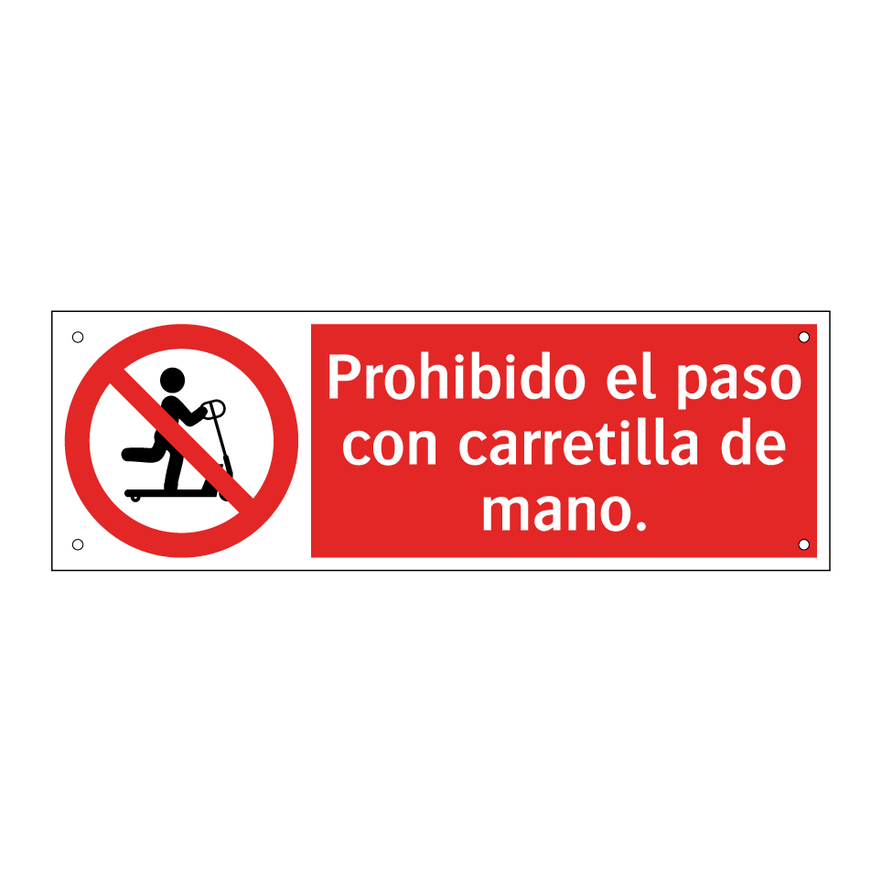 Prohibido el paso con carretilla de mano.