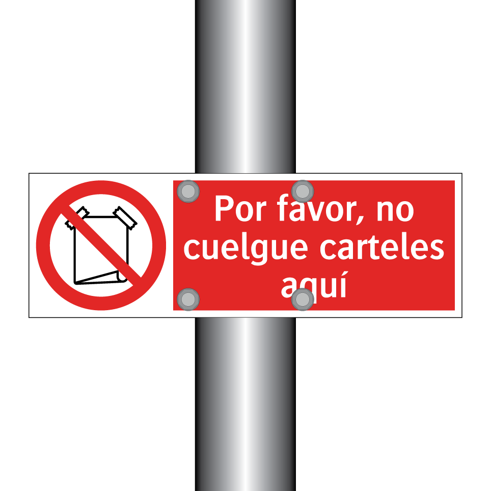 Por favor, no cuelgue carteles aquí