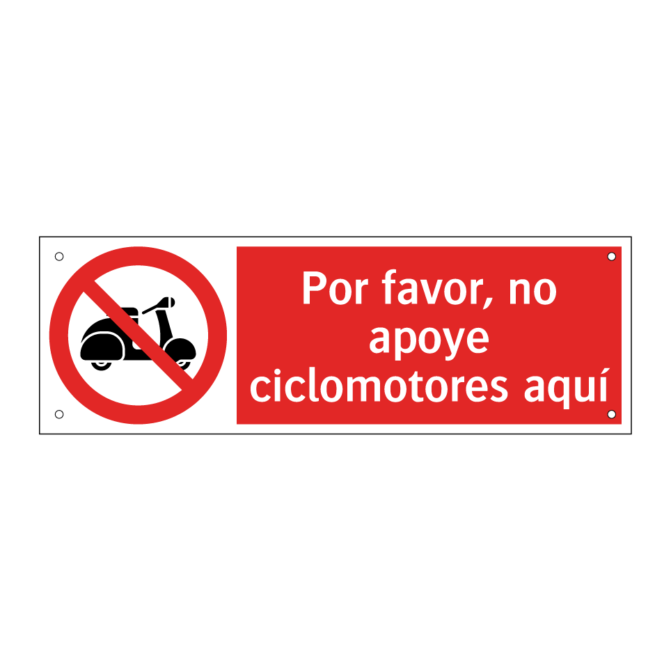 Por favor, no apoye ciclomotores aquí