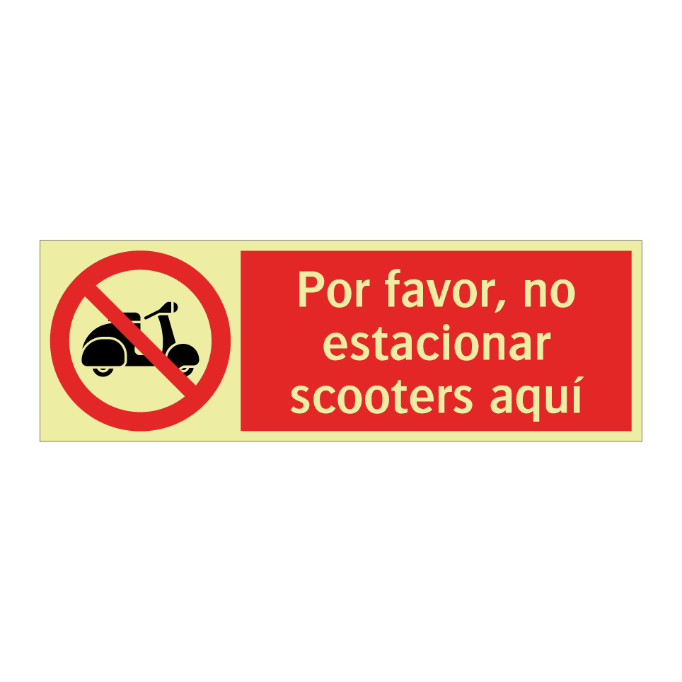Por favor, no estacionar scooters aquí