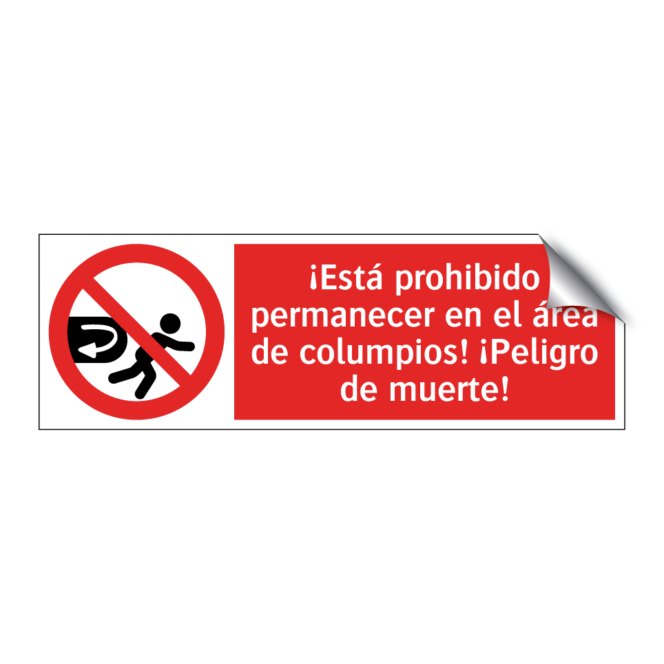 ¡Está prohibido permanecer en el área de columpios! ¡Peligro de muerte!