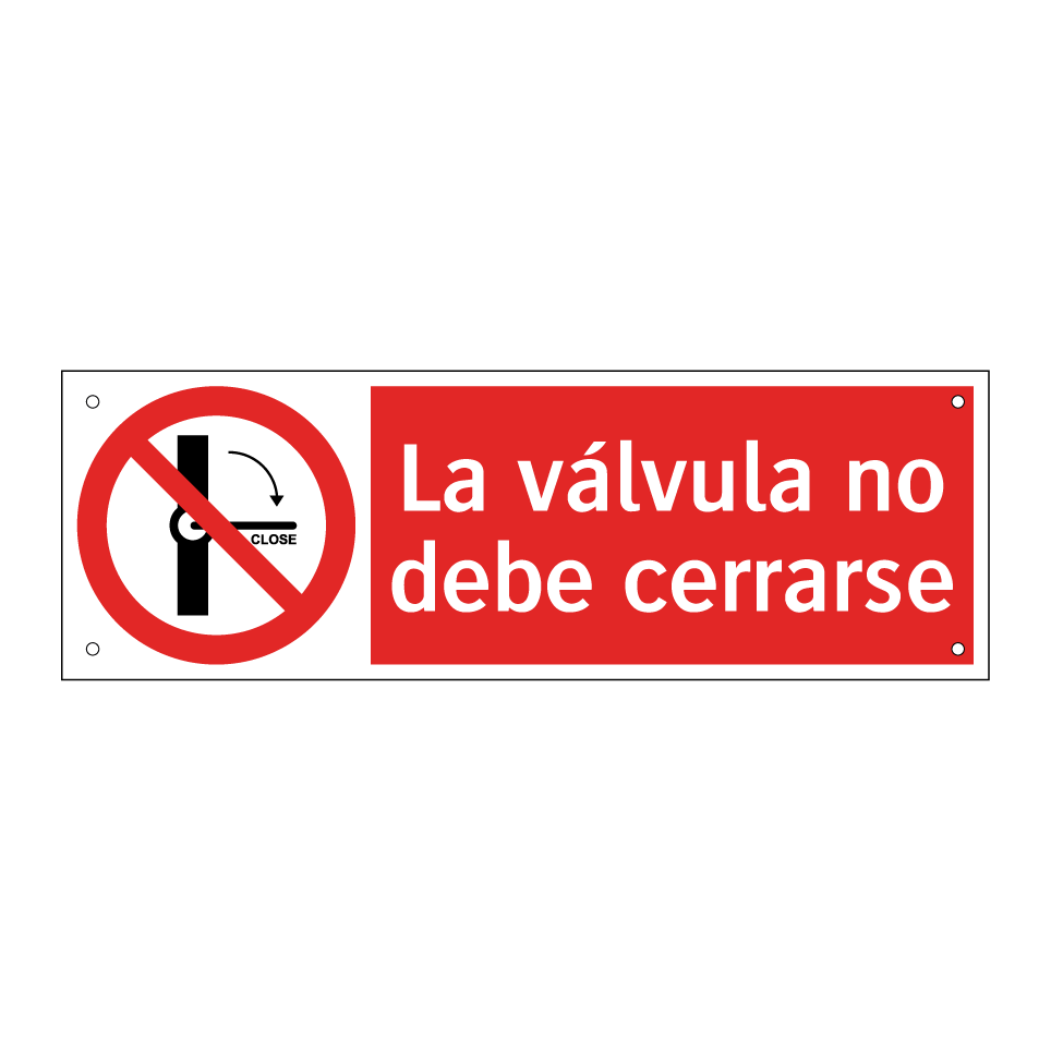 La válvula no debe cerrarse