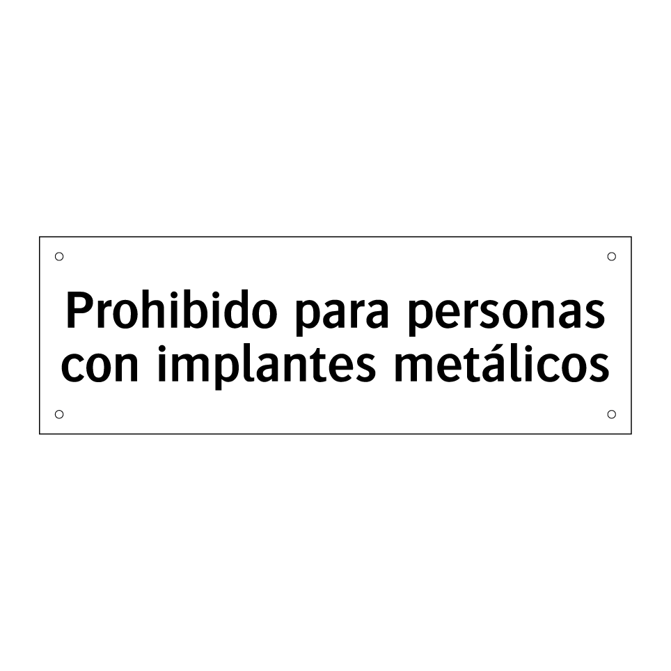Prohibido para personas con implantes metálicos