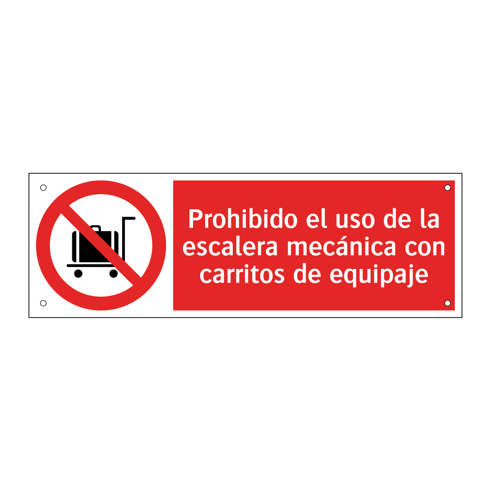 Prohibido el uso de la escalera mecánica con carritos de equipaje