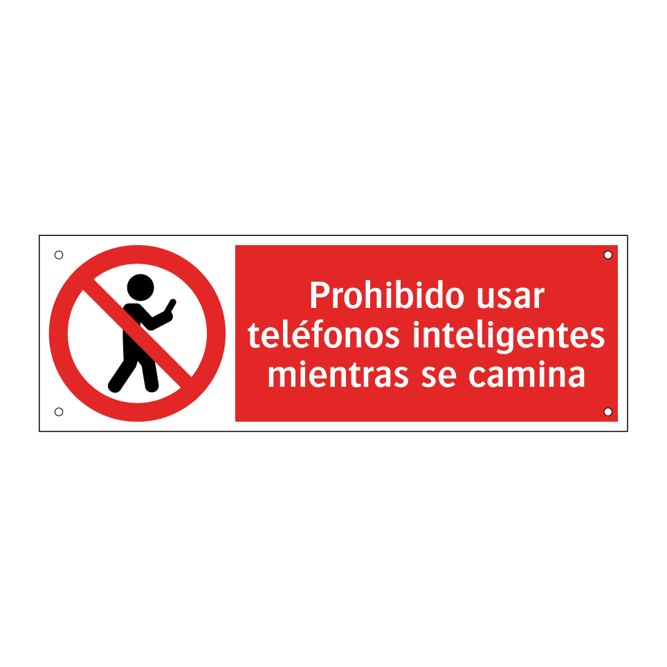 Prohibido usar teléfonos inteligentes mientras se camina
