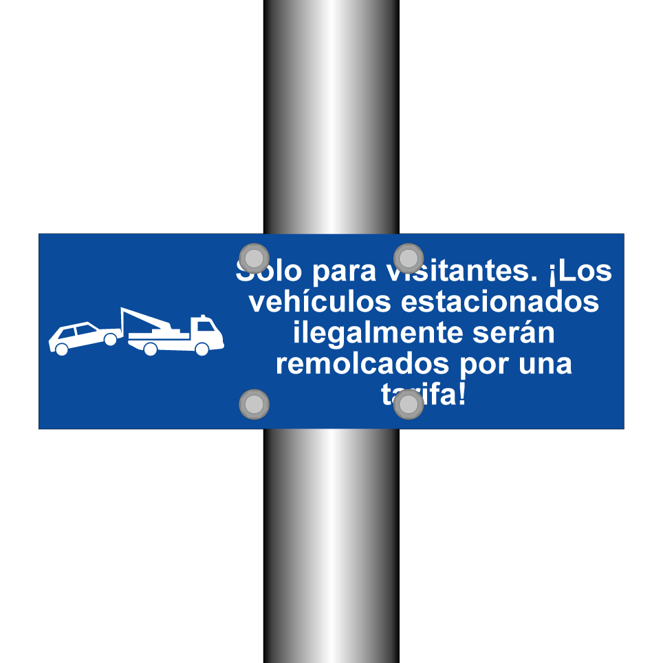 Solo para visitantes. ¡Los vehículos estacionados ilegalmente serán remolcados por una tarifa!