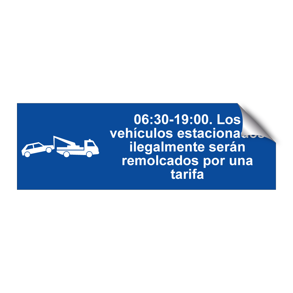 06:30-19:00. Los vehículos estacionados ilegalmente serán remolcados por una tarifa