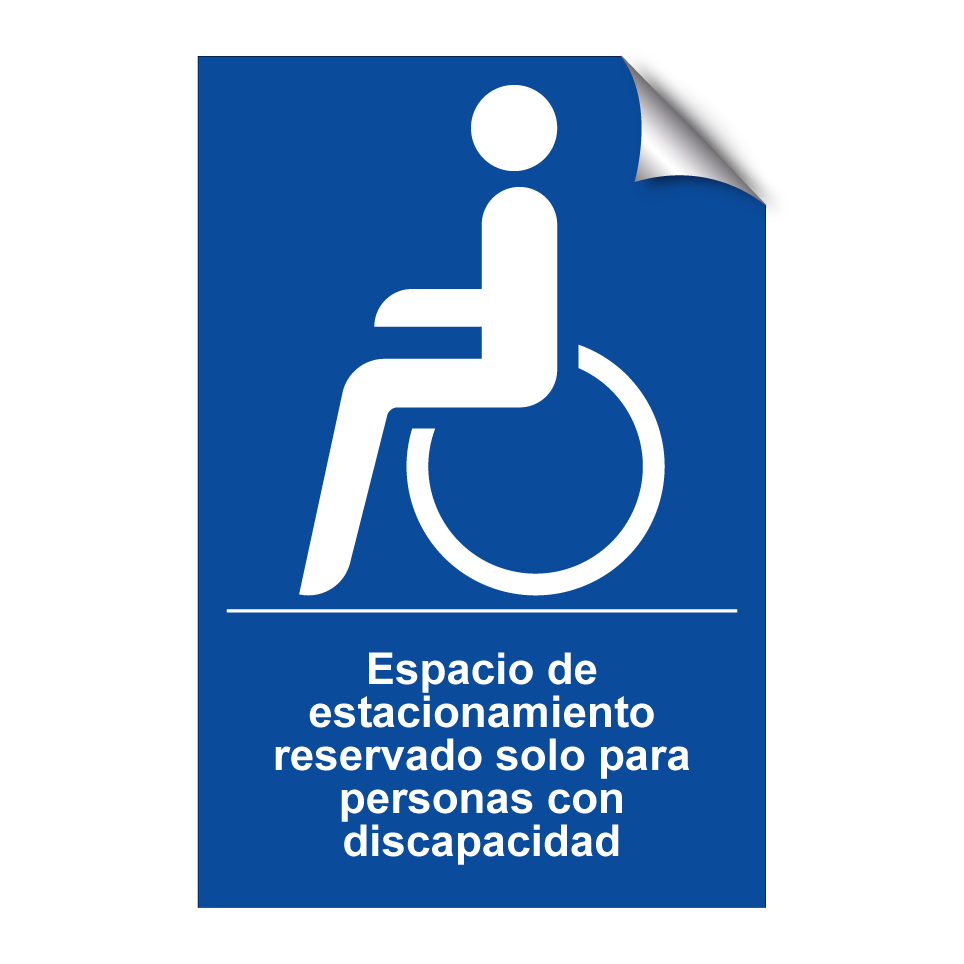 Espacio de estacionamiento reservado solo para personas con discapacidad