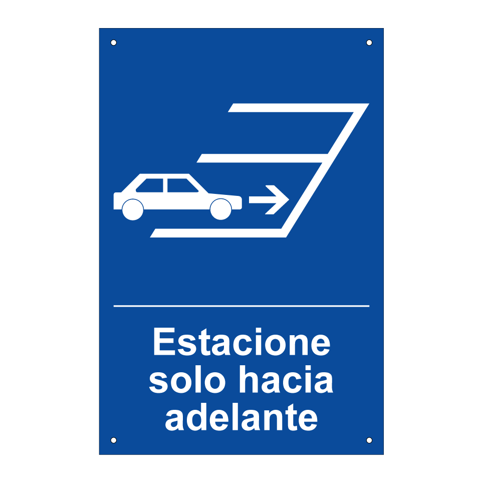 Estacione solo hacia adelante