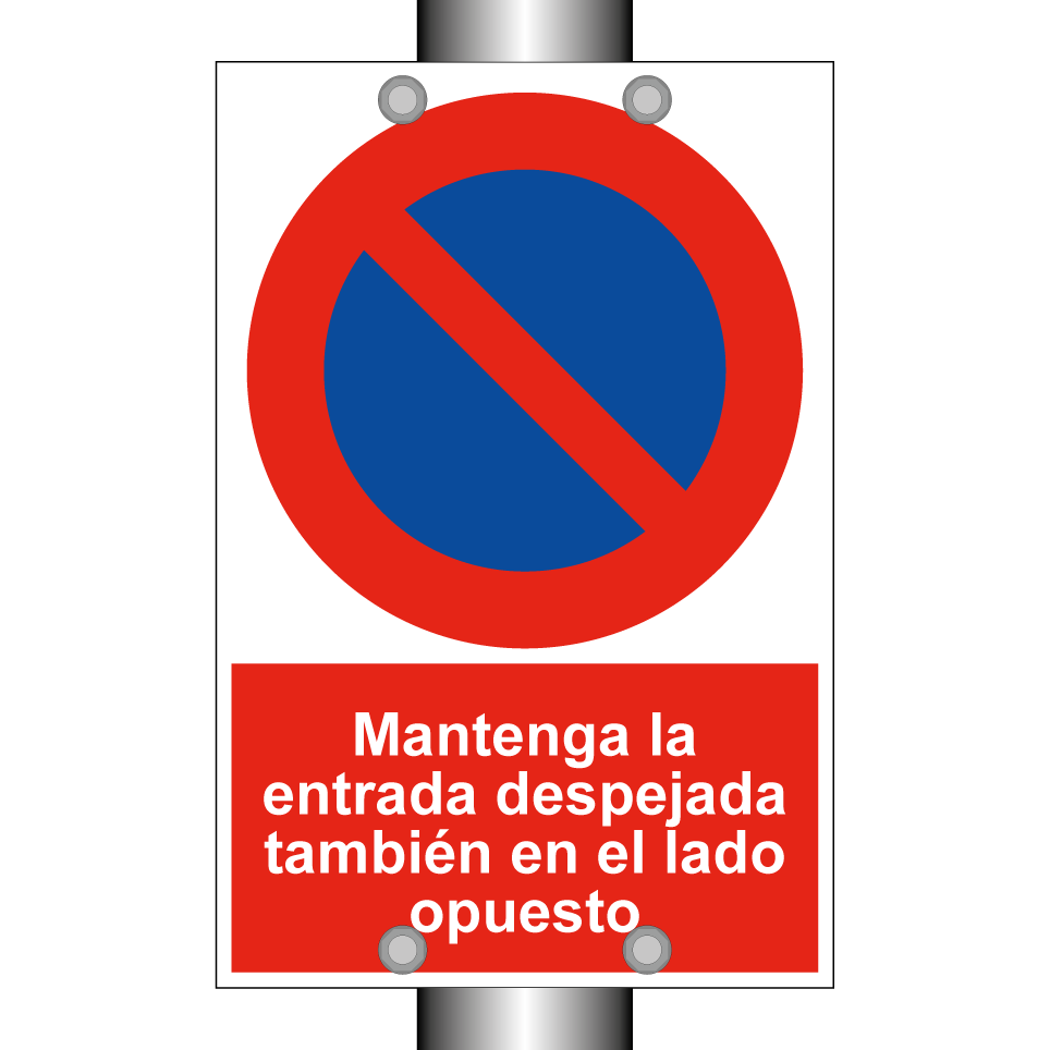 Mantenga la entrada despejada también en el lado opuesto