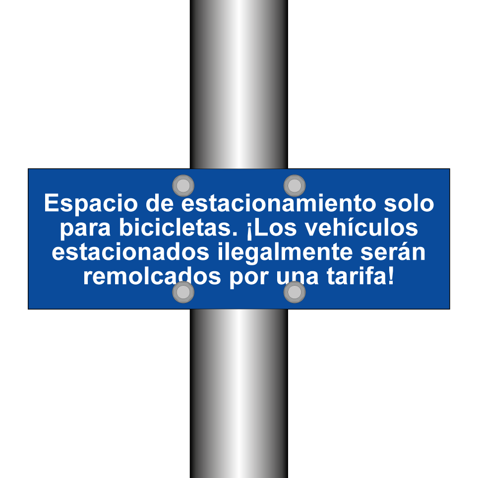 Espacio de estacionamiento solo para bicicletas. ¡Los vehículos estacionados ilegalmente serán remolcados por una tarifa!