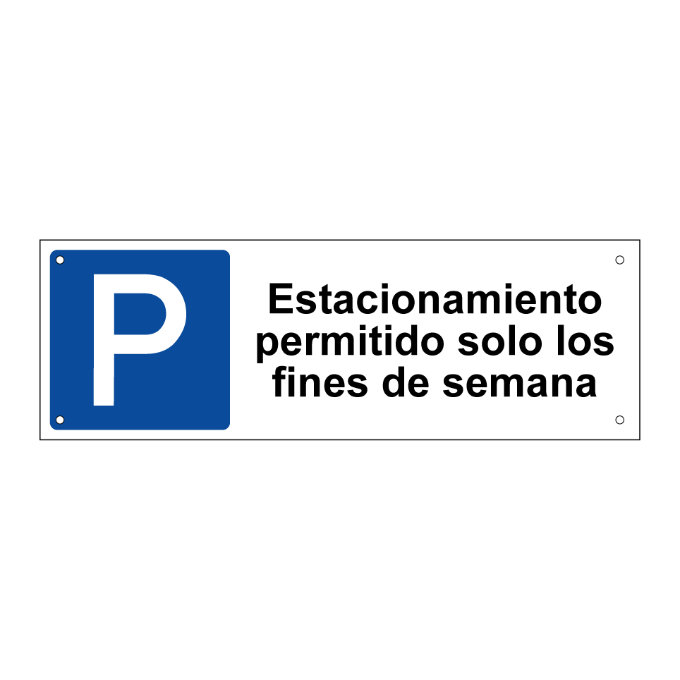 Estacionamiento permitido solo los fines de semana