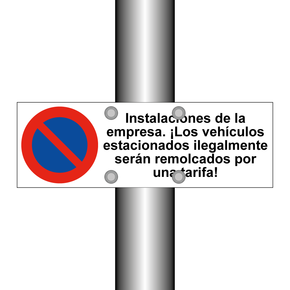 Instalaciones de la empresa. ¡Los vehículos estacionados ilegalmente serán remolcados por una tarifa!
