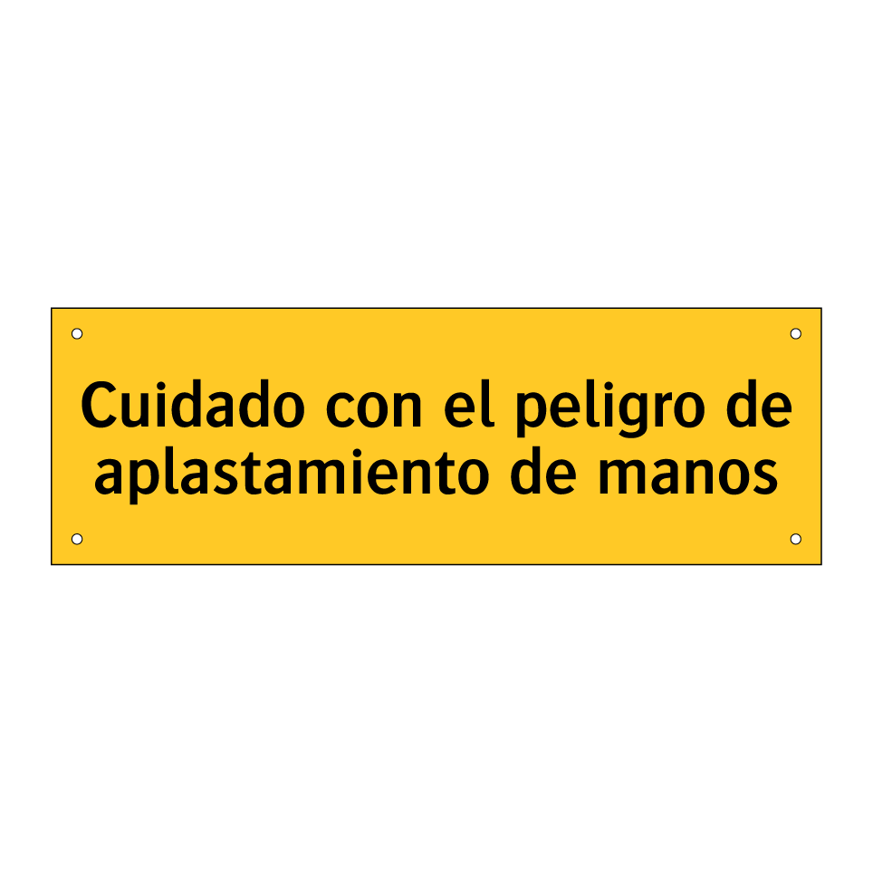 Cuidado con el peligro de aplastamiento de manos