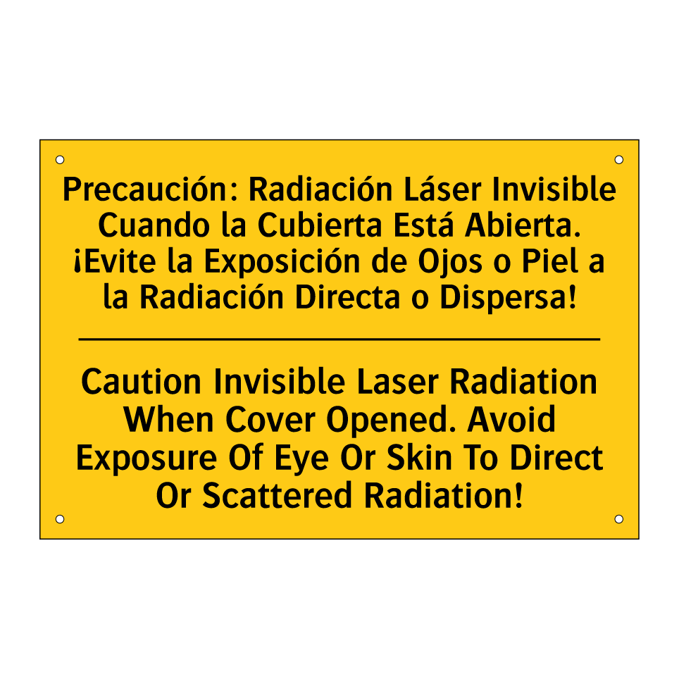 Precaución: Radiación Láser Invisible Cuando la Cubierta Está Abierta. ¡Evite la Exposición de Ojos o Piel a la Radiación Directa o Dispersa! - Caution Invisible Laser Radiation When Cover Opened. Avoid Exposure Of Eye Or Skin To Direct Or  /.../