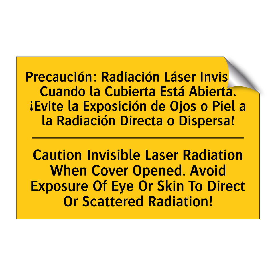 Precaución: Radiación Láser Invisible Cuando la Cubierta Está Abierta. ¡Evite la Exposición de Ojos o Piel a la Radiación Directa o Dispersa! - Caution Invisible Laser Radiation When Cover Opened. Avoid Exposure Of Eye Or Skin To Direct Or  /.../
