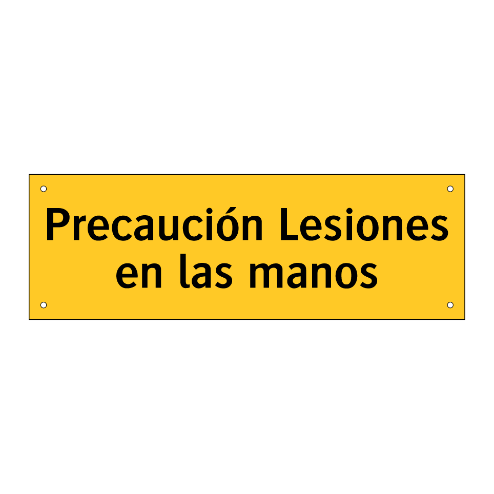Precaución Lesiones en las manos