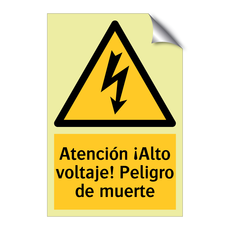 Atención ¡Alto voltaje! Peligro de muerte