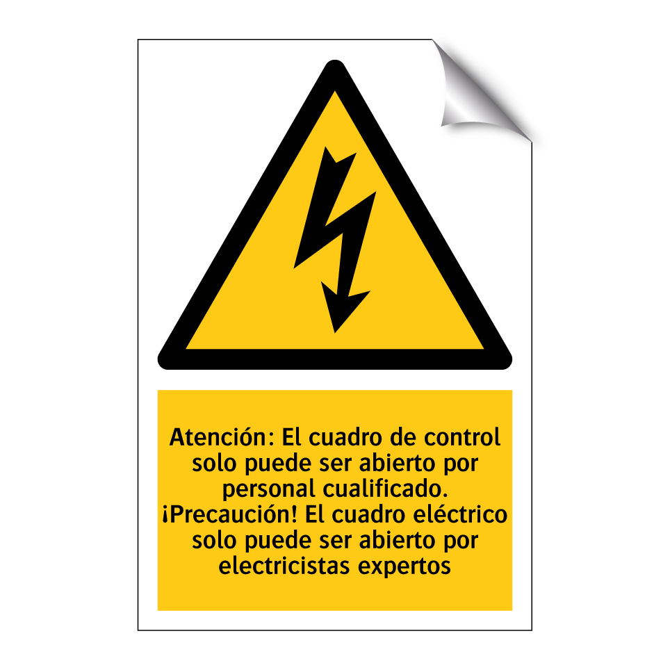 Atención: El cuadro de control solo puede ser abierto por personal cualificado. ¡Precaución! El cuadro eléctrico solo puede ser abierto por electricistas expertos