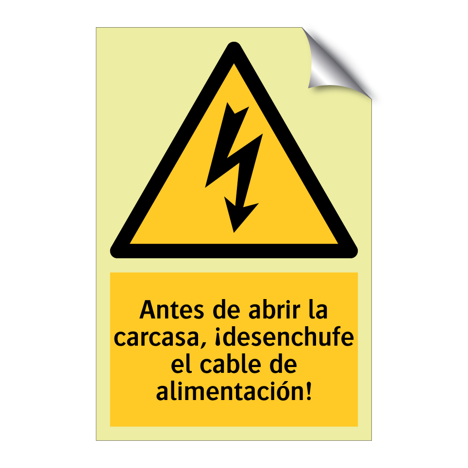 Antes de abrir la carcasa, ¡desenchufe el cable de alimentación!