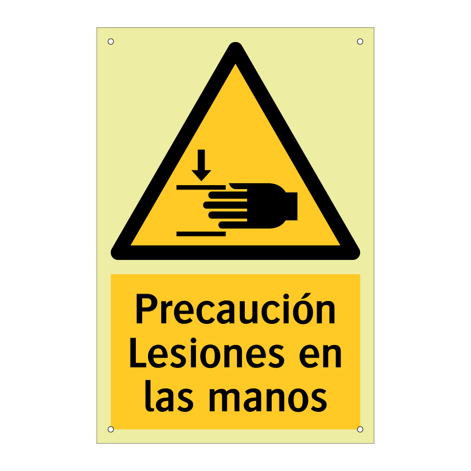 Precaución Lesiones en las manos