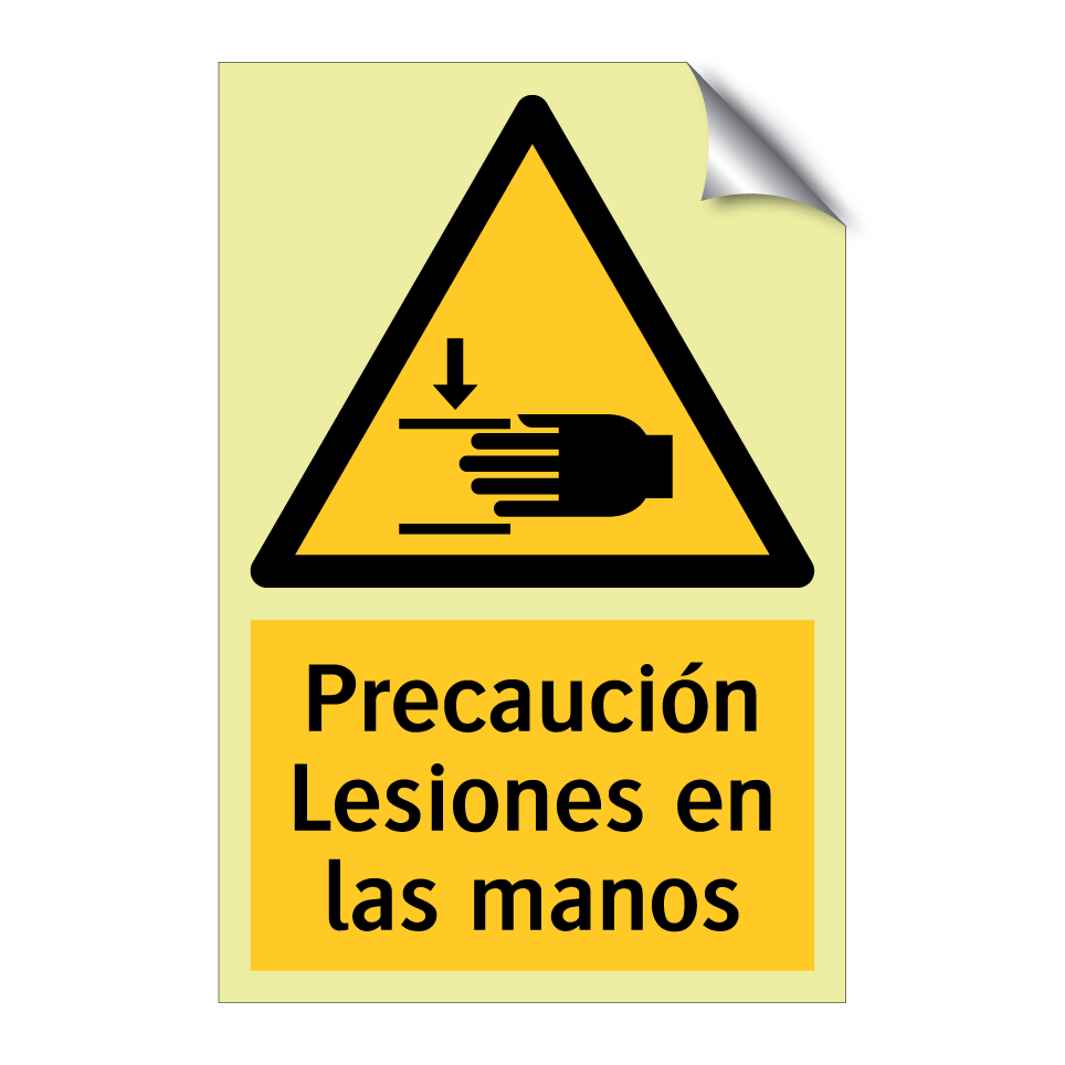 Precaución Lesiones en las manos