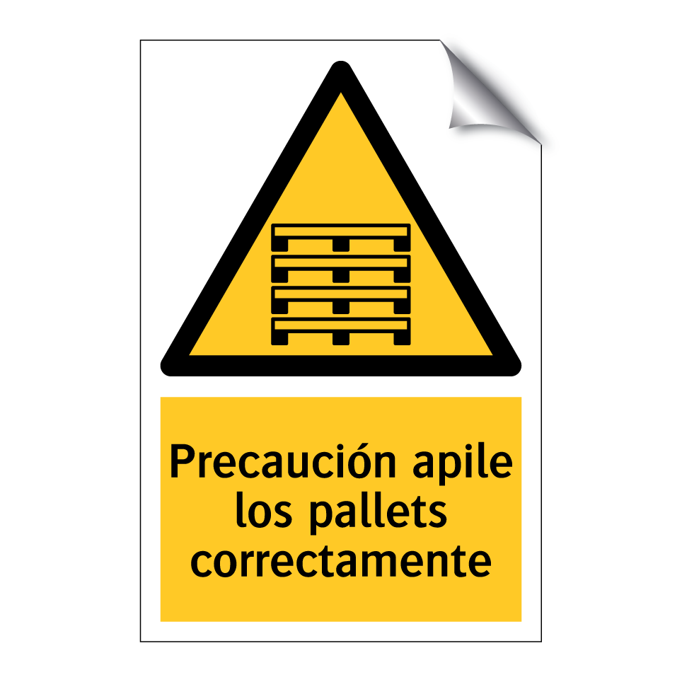 Precaución apile los pallets correctamente