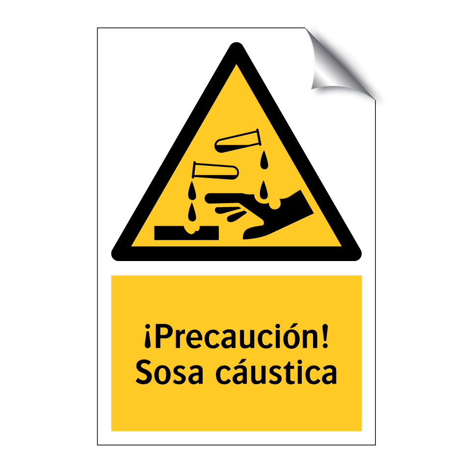 ¡Precaución! Sosa cáustica