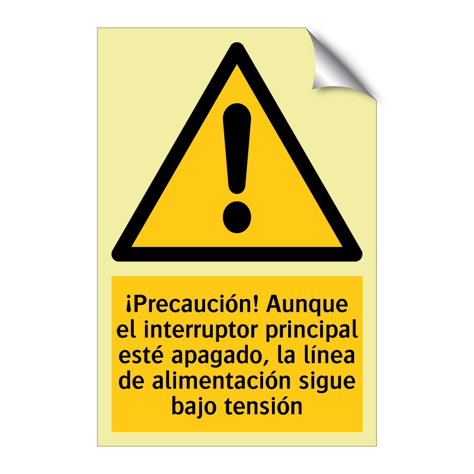 ¡Precaución! Aunque el interruptor principal esté apagado, la línea de alimentación sigue bajo tensión