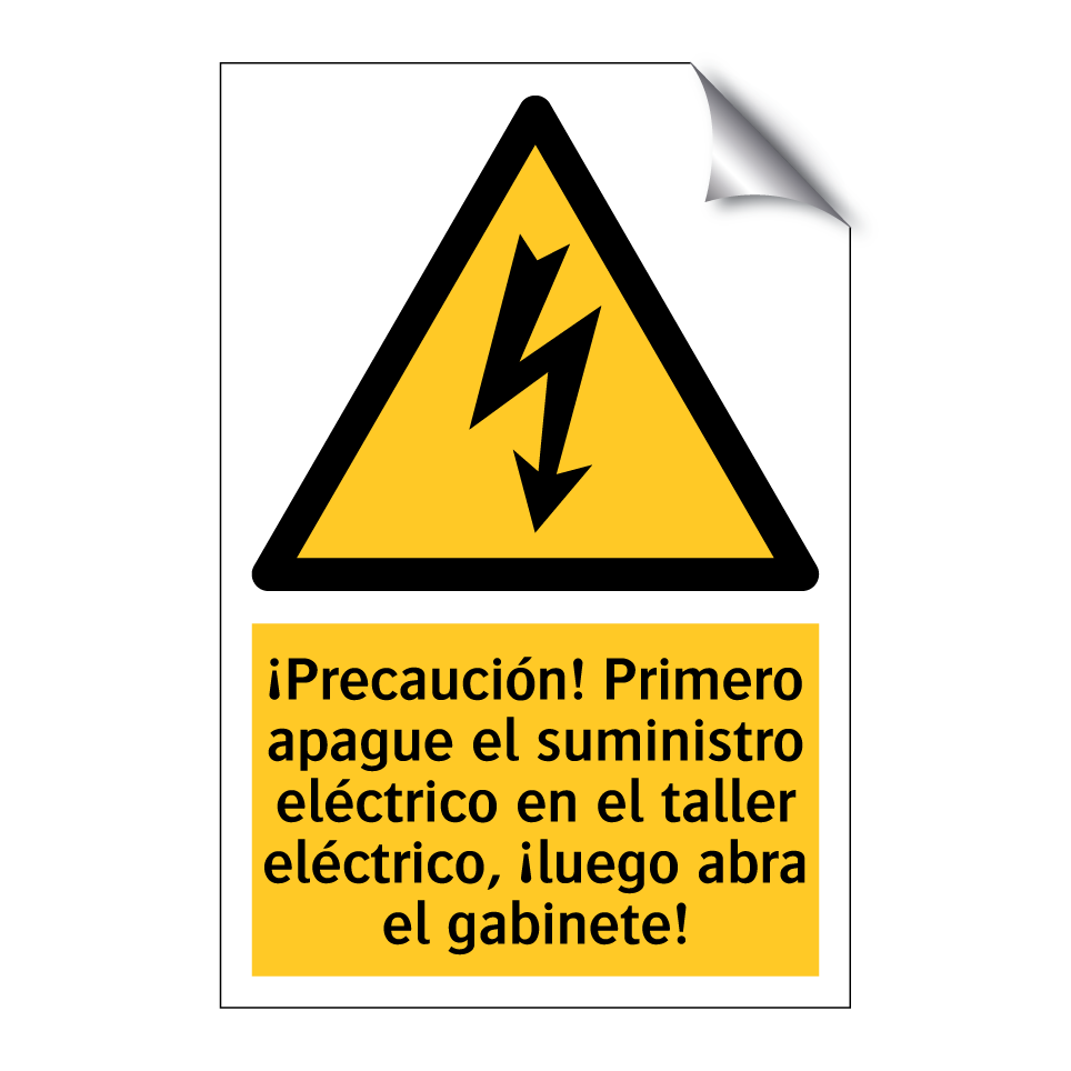 ¡Precaución! Primero apague el suministro eléctrico en el taller eléctrico, ¡luego abra el gabinete!