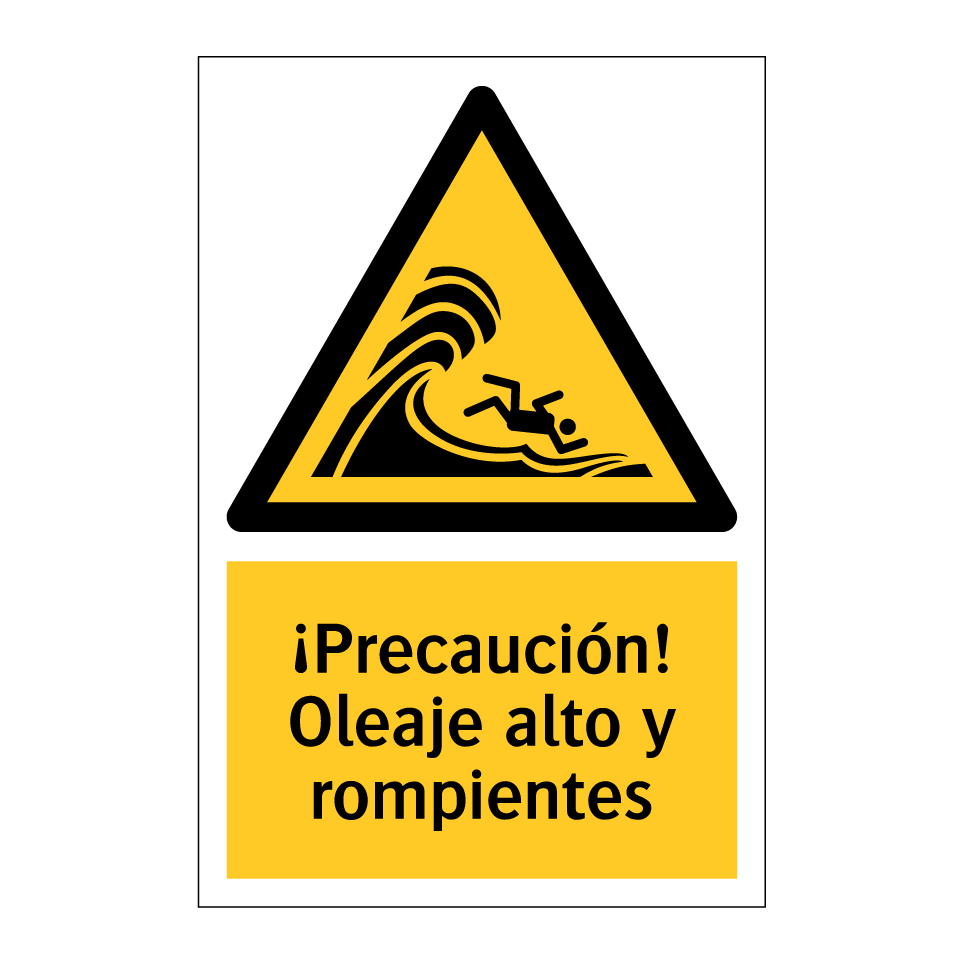 ¡Precaución! Oleaje alto y rompientes