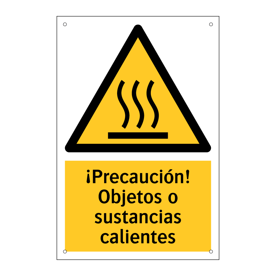 ¡Precaución! Objetos o sustancias calientes