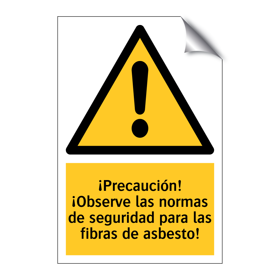 ¡Precaución! ¡Observe las normas de seguridad para las fibras de asbesto!