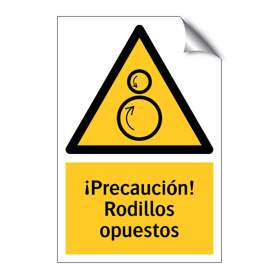 ¡Precaución! Rodillos opuestos