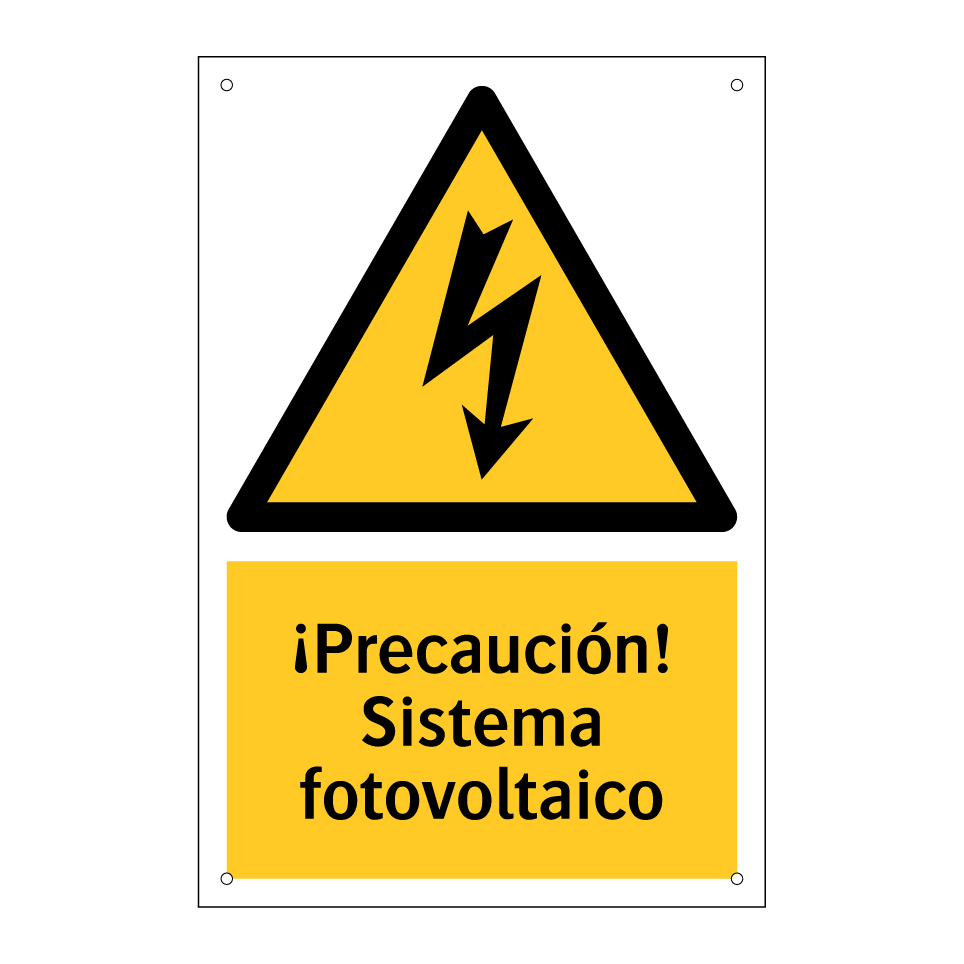 ¡Precaución! Sistema fotovoltaico