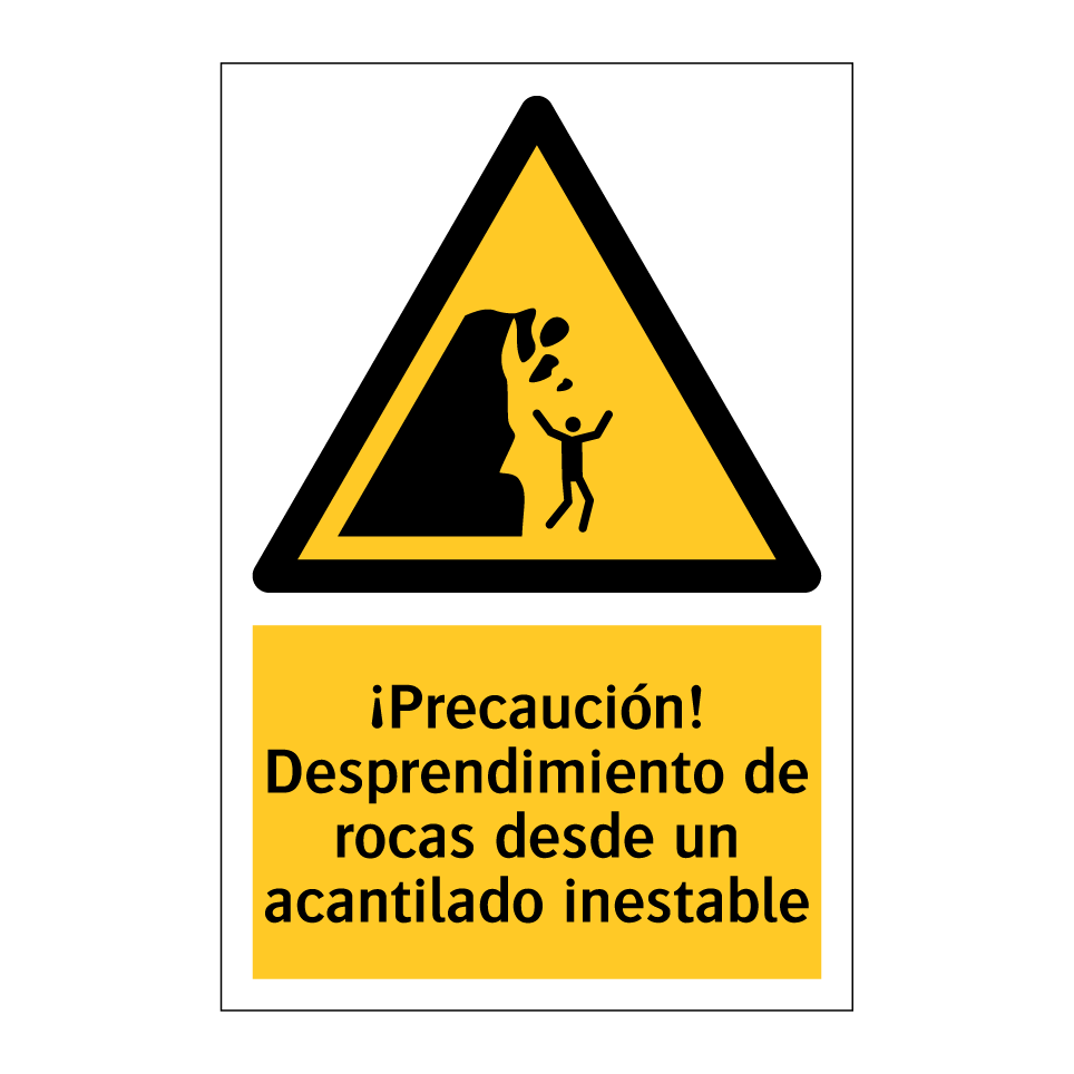 ¡Precaución! Desprendimiento de rocas desde un acantilado inestable