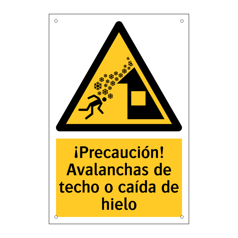 ¡Precaución! Avalanchas de techo o caída de hielo