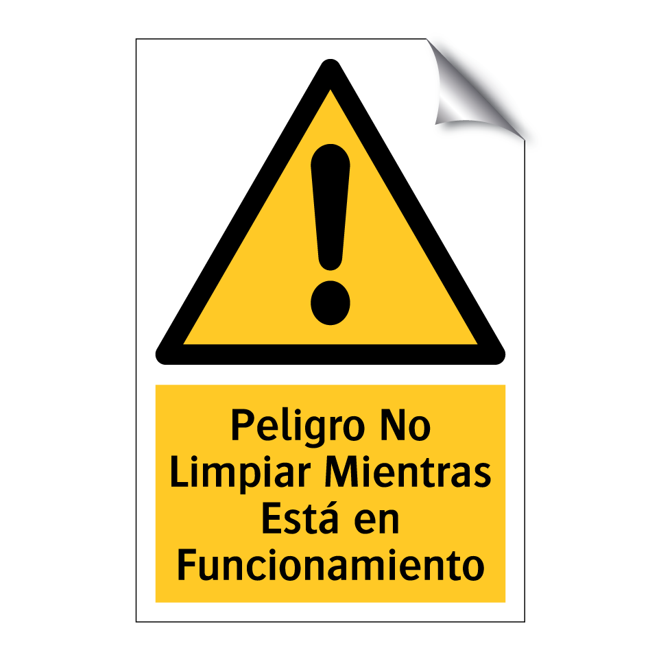 Peligro No Limpiar Mientras Está en Funcionamiento
