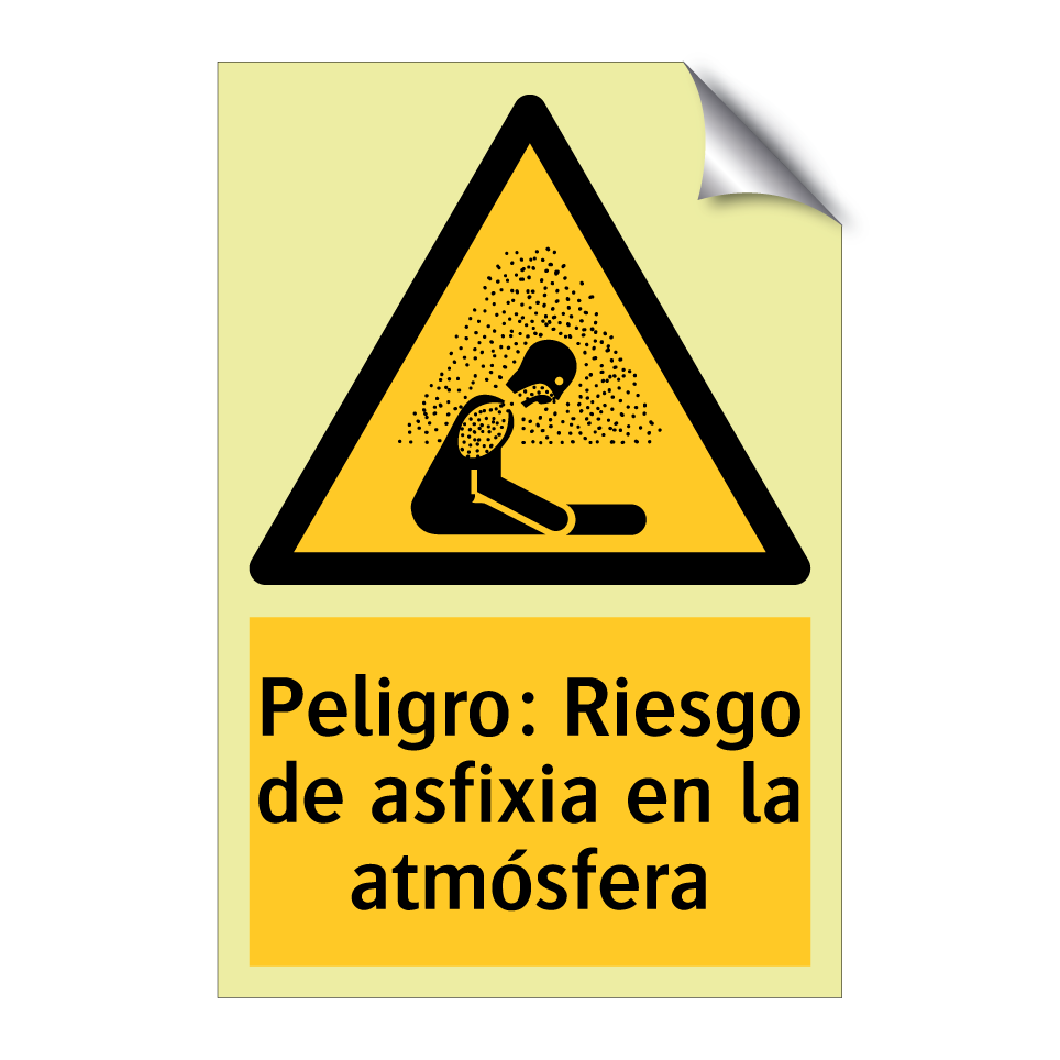 Peligro: Riesgo de asfixia en la atmósfera