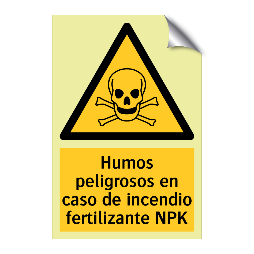 Humos peligrosos en caso de incendio fertilizante NPK