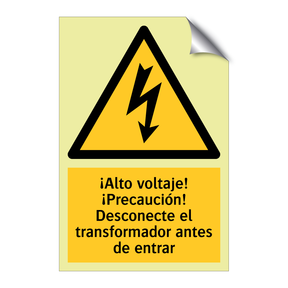 ¡Alto voltaje! ¡Precaución! Desconecte el transformador antes de entrar