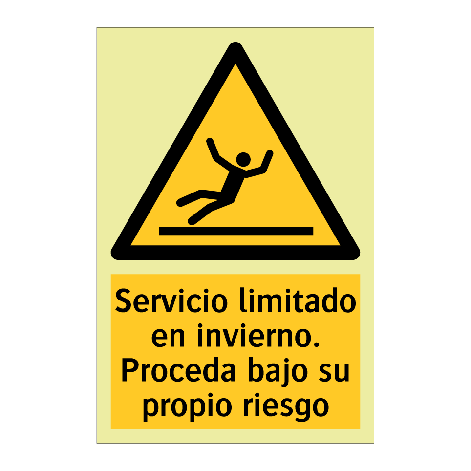 Servicio limitado en invierno. Proceda bajo su propio riesgo