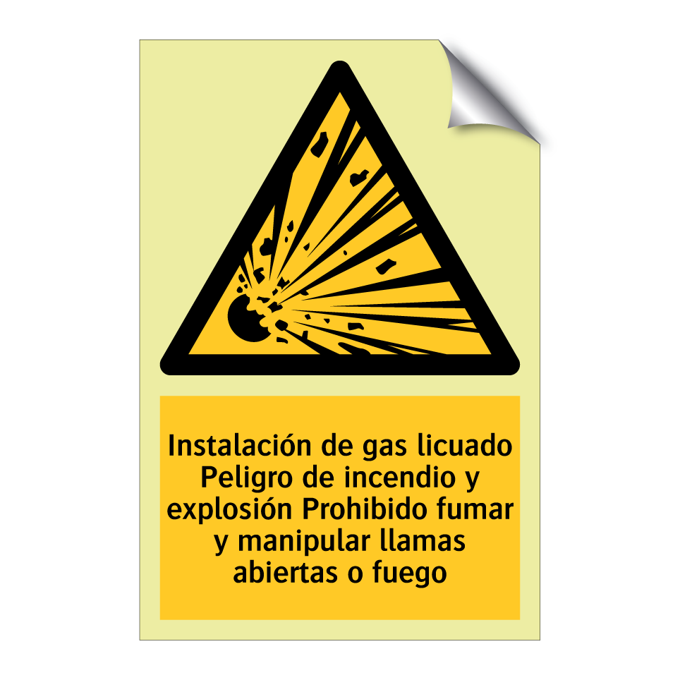 Instalación de gas licuado Peligro de incendio y explosión Prohibido fumar y manipular llamas abiertas o fuego