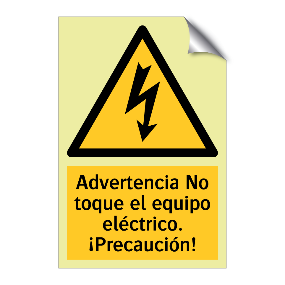 Advertencia No toque el equipo eléctrico. ¡Precaución!