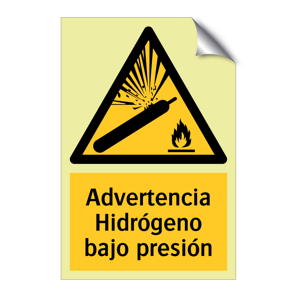 Advertencia Hidrógeno bajo presión
