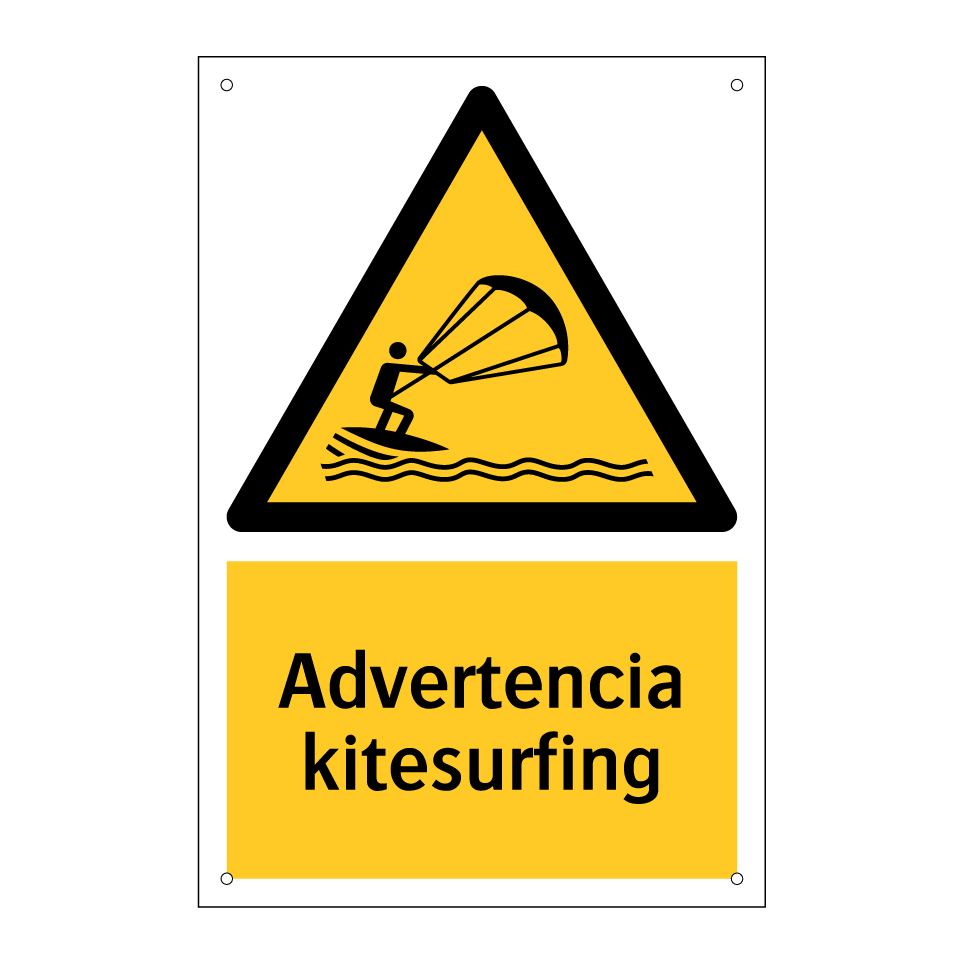 Advertencia kitesurfing