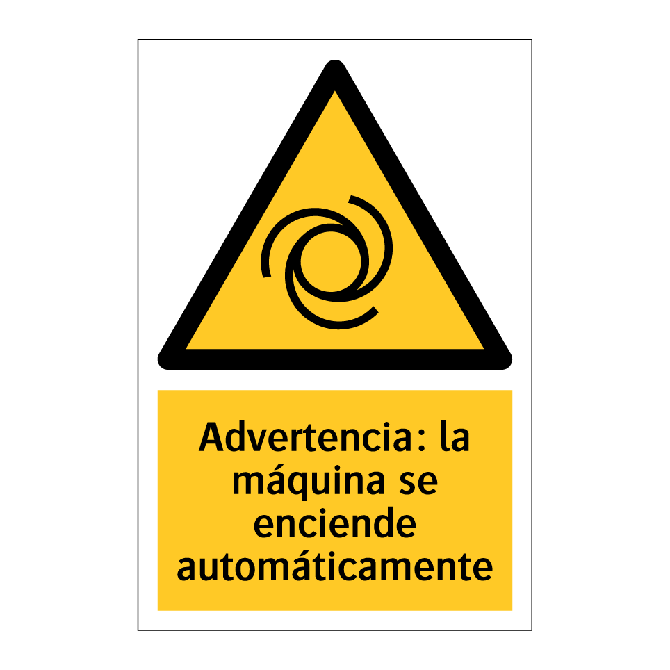 Advertencia: la máquina se enciende automáticamente