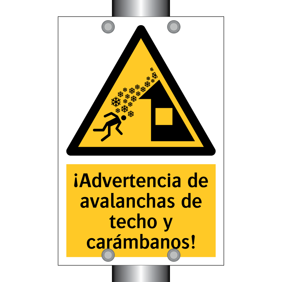 ¡Advertencia de avalanchas de techo y carámbanos!