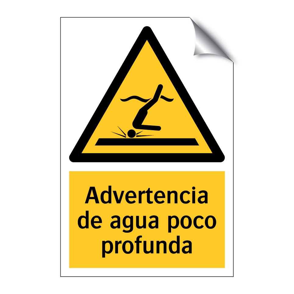 Advertencia de agua poco profunda
